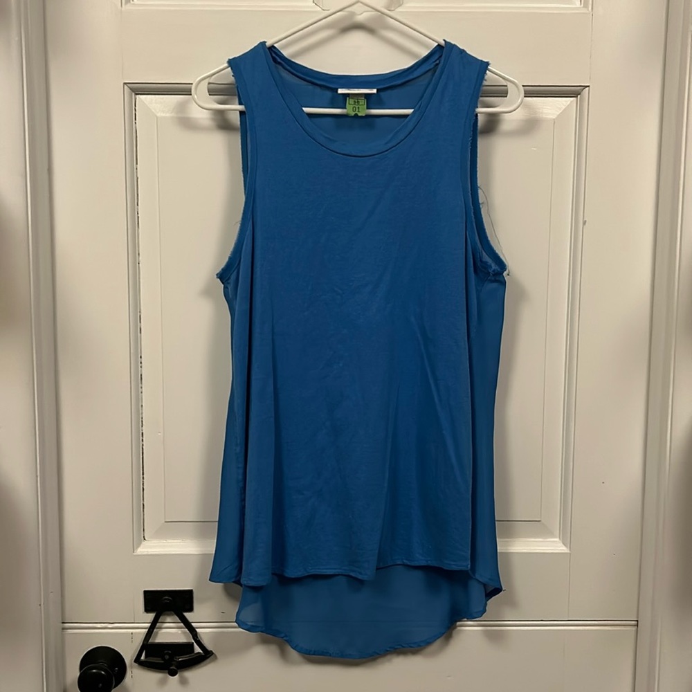 Phillip Lim for Target Loose Tank With Sheer Back and Raw Edges